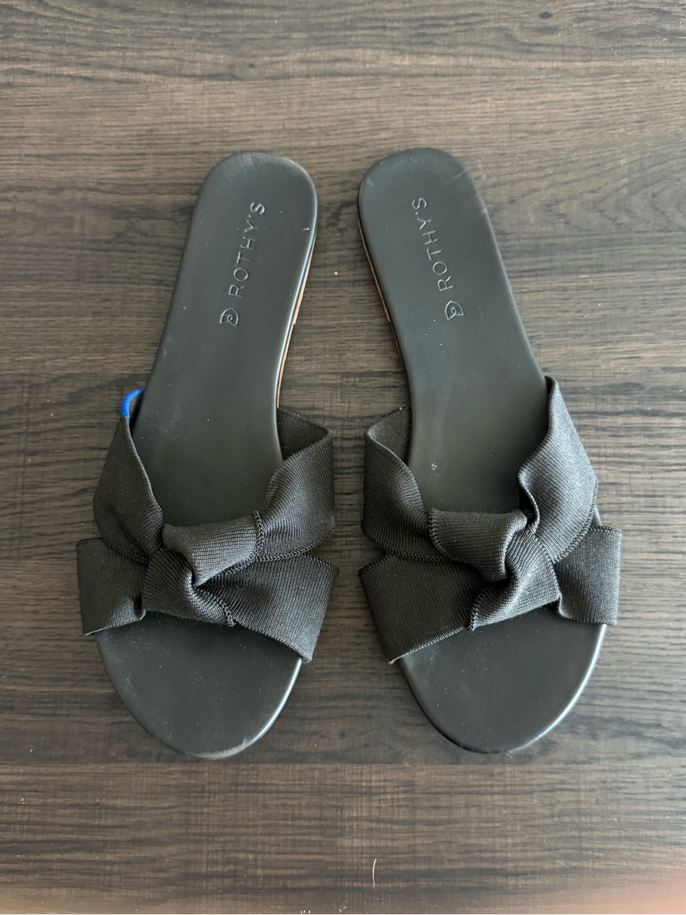 Rothy's Black Bow Knot Slide Sandals
